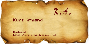 Kurz Armand névjegykártya